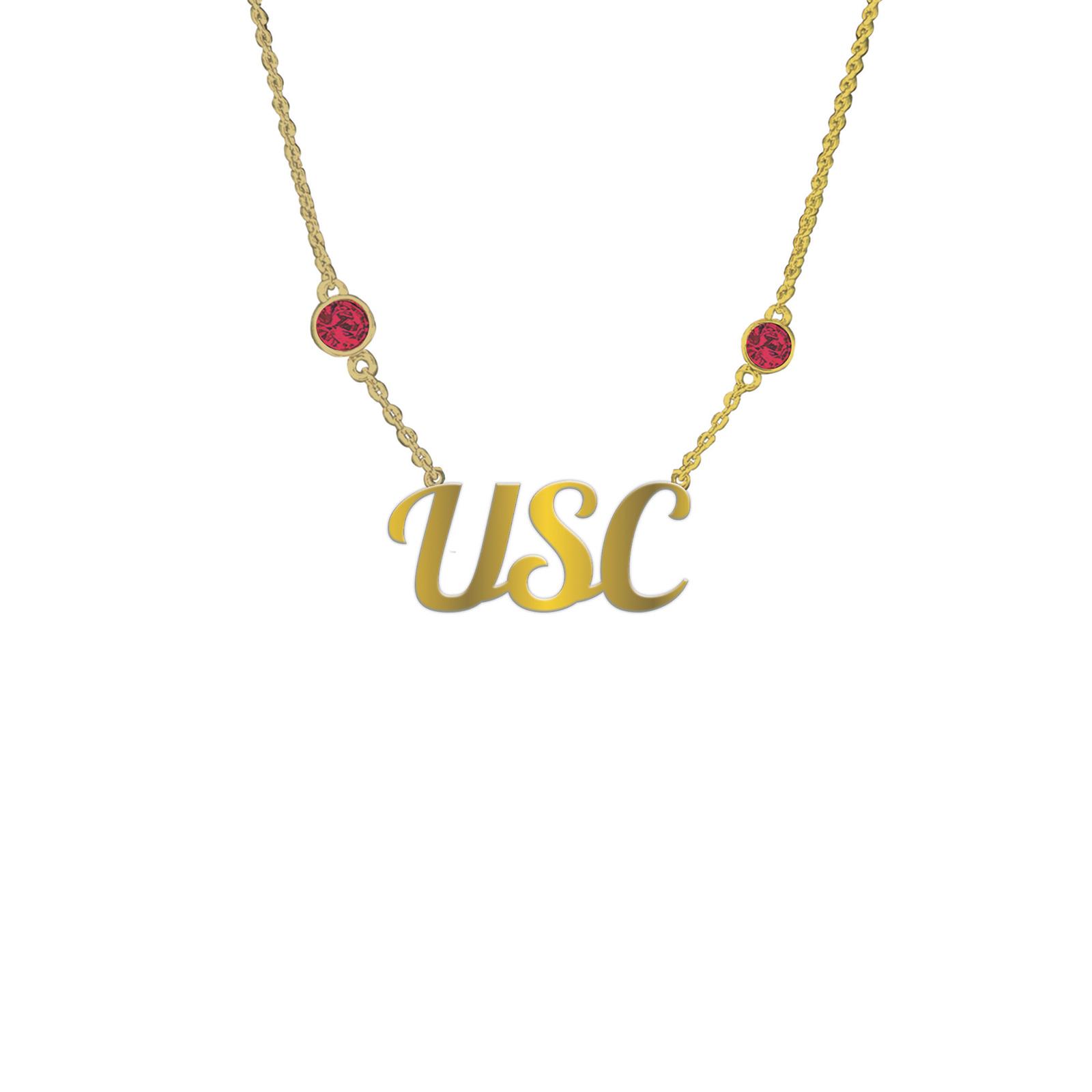 USC Script Gold-Plated Brass Necklace Chelsea Taylor image01